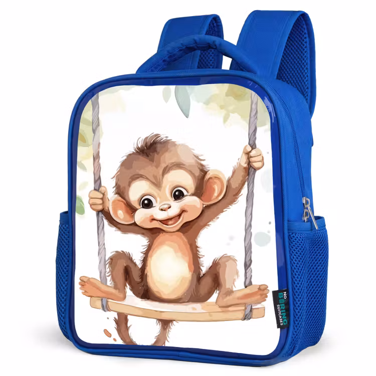 Kids backpack - Blue - Monkey - Animal - Children - Jungle — 3