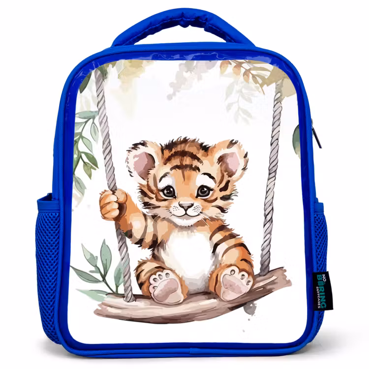 Kids backpack - Blue - Tiger - Animal - Children - Jungle — 1