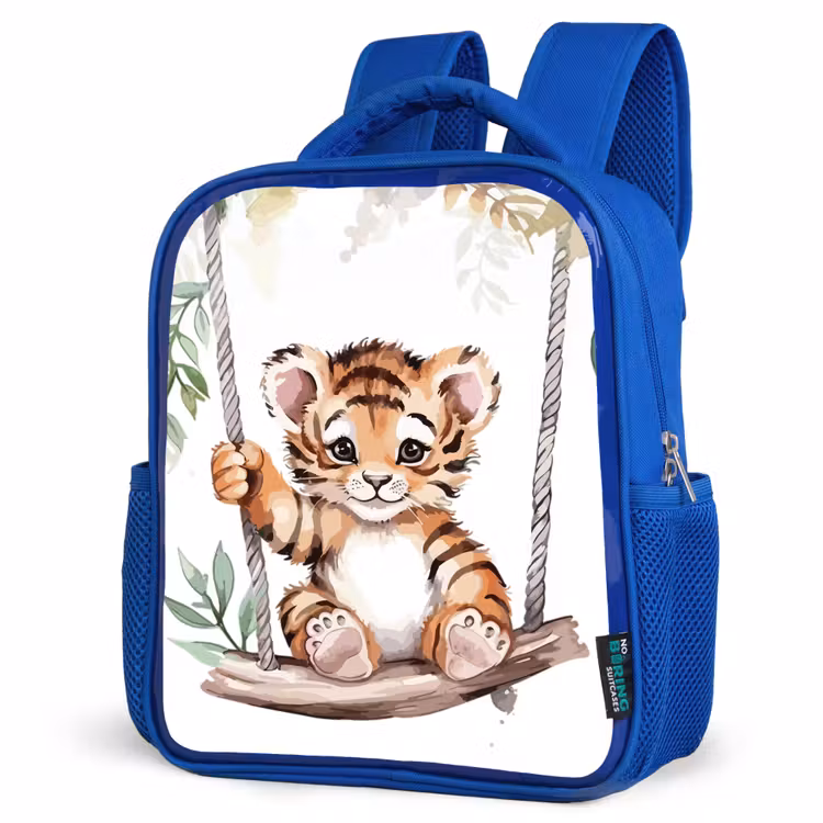 Kids backpack - Blue - Tiger - Animal - Children - Jungle — 3
