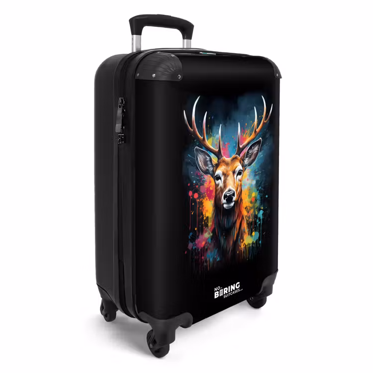 Suitcase - Deer with antlers between graffiti spray — 4