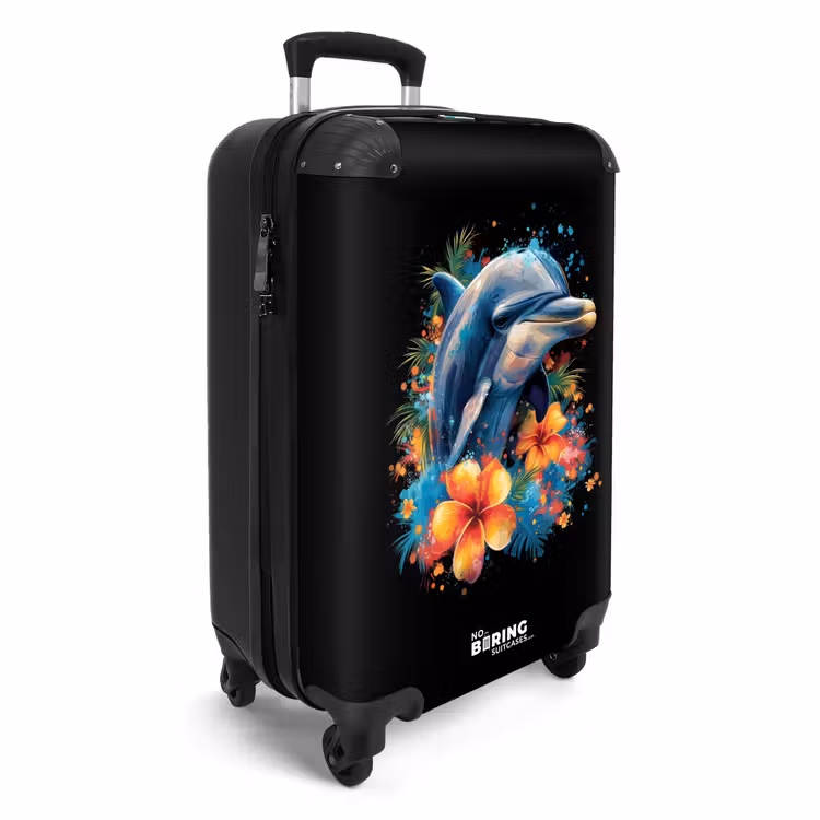 Suitcase - Dolphin amid graffiti flowers — 4
