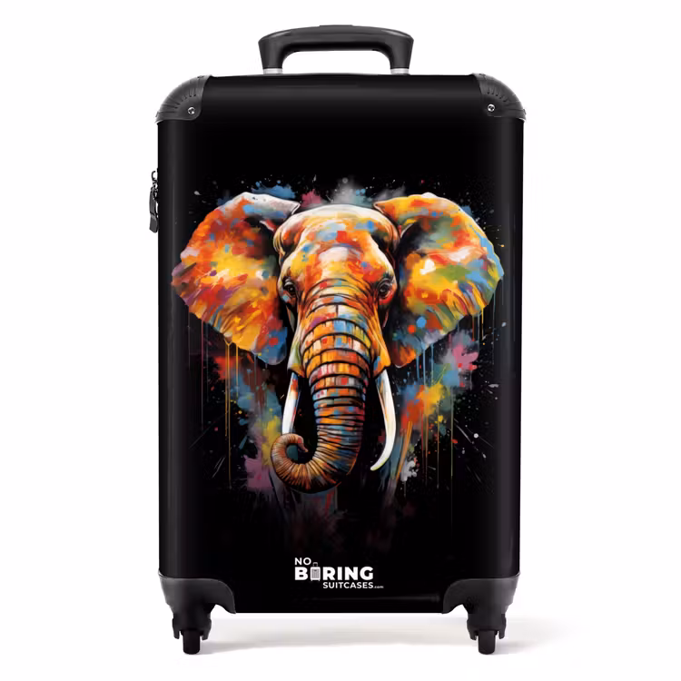 Suitcase - Elephant decorated with colorful splashes — 1