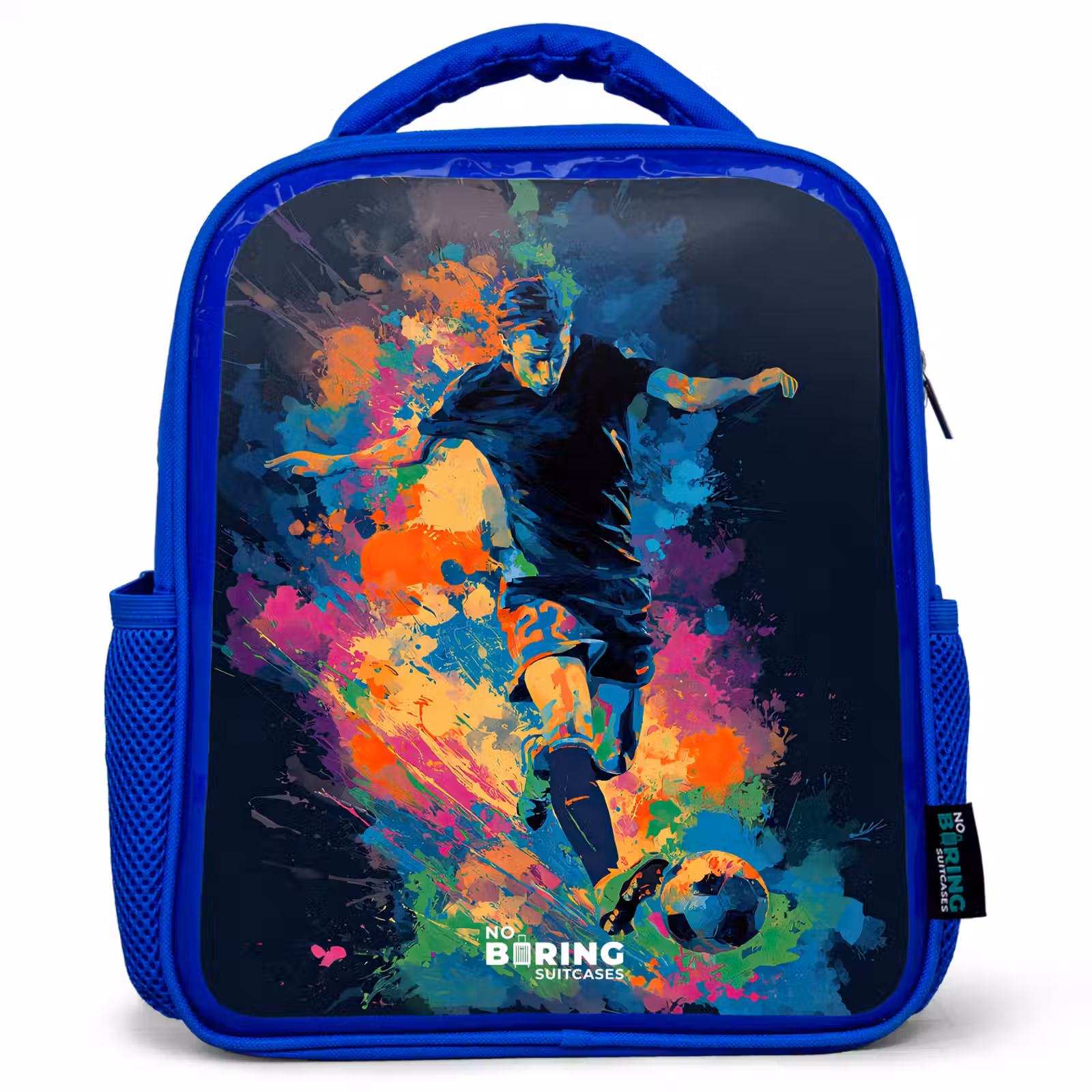 Kids backpack - Blue - Neon - Footballer - Colorful — 1