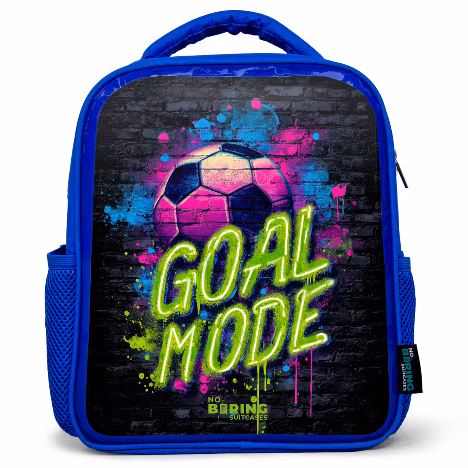 Kids backpack - Blue - Neon - Graffiti - Football - Colorful — 1