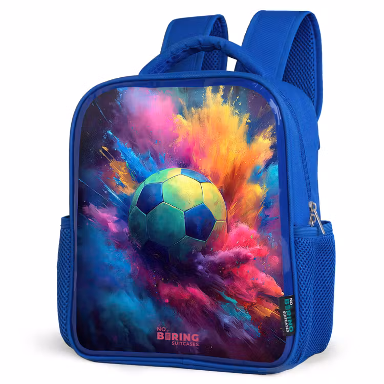 Kids backpack - Blue - Neon - Ball - Colorful — 3