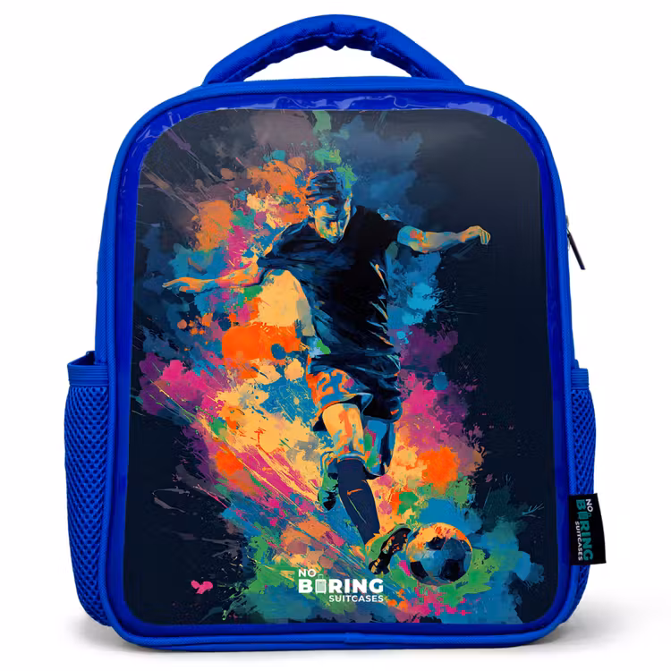 Kids backpack - Blue - Neon - Footballer - Colorful — 1