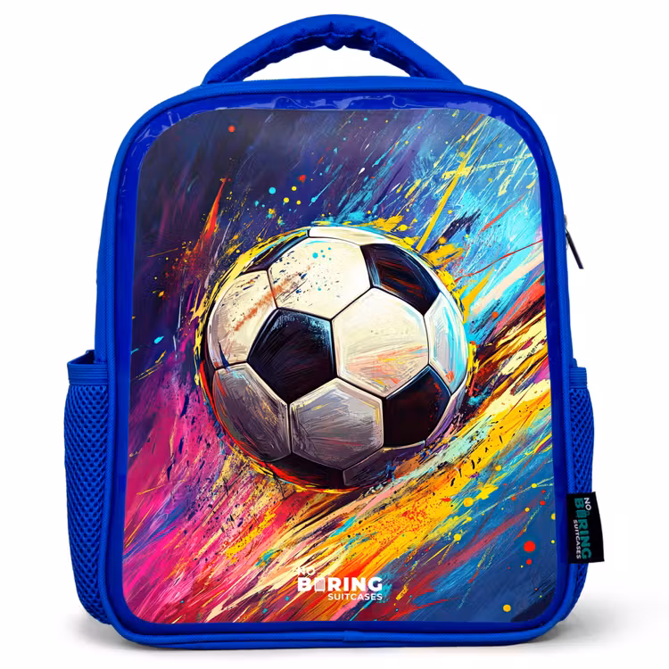 Kids backpack - Blue - Neon - Soccer - Colorful — 1