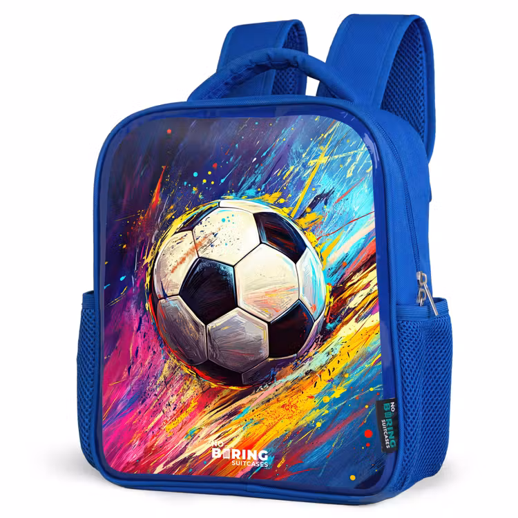 Kids backpack - Blue - Neon - Soccer - Colorful — 3