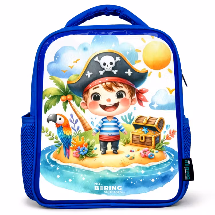 Kids backpack - Blue - Pirate on an island — 1