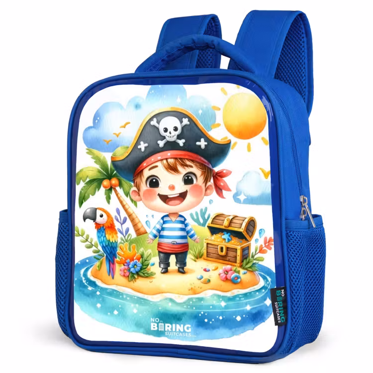 Kids backpack - Blue - Pirate on an island — 3