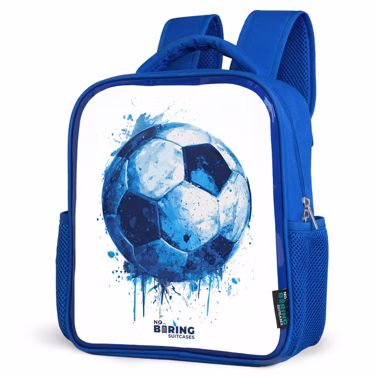Kids backpack - Blue - Soccer - Ink splashes - Blue - Ball — 3