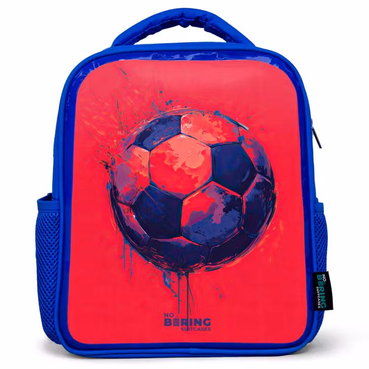 Kids backpack - Blue - Soccer - Paint - Blue - Red — 1