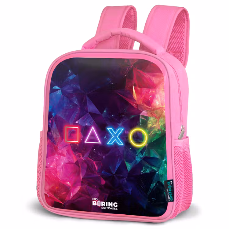 Kids backpack - Pink - Controller - Symbols - Neon — 4