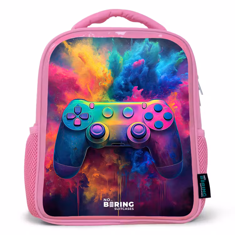 Kids backpack - Pink - Game - Controller - Colorful - Explosion — 1