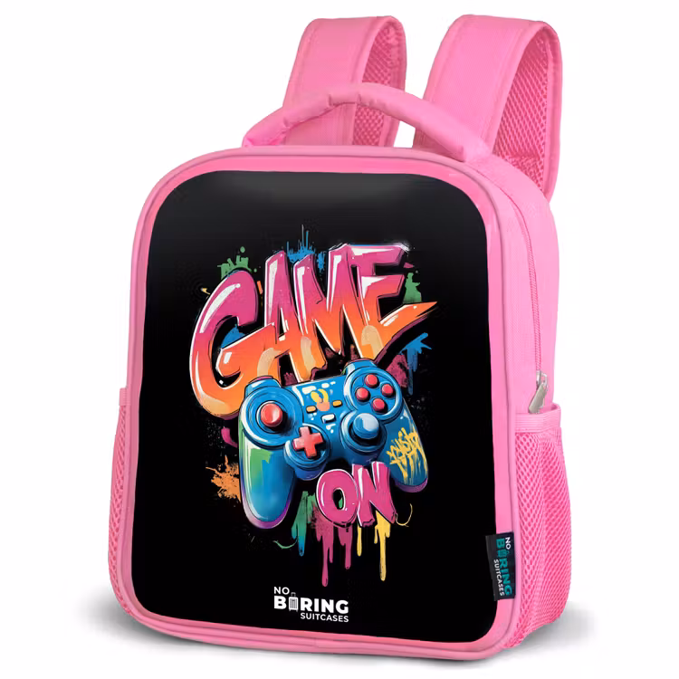 Kids backpack - Pink - Game - Controller - Graffiti - Neon — 4
