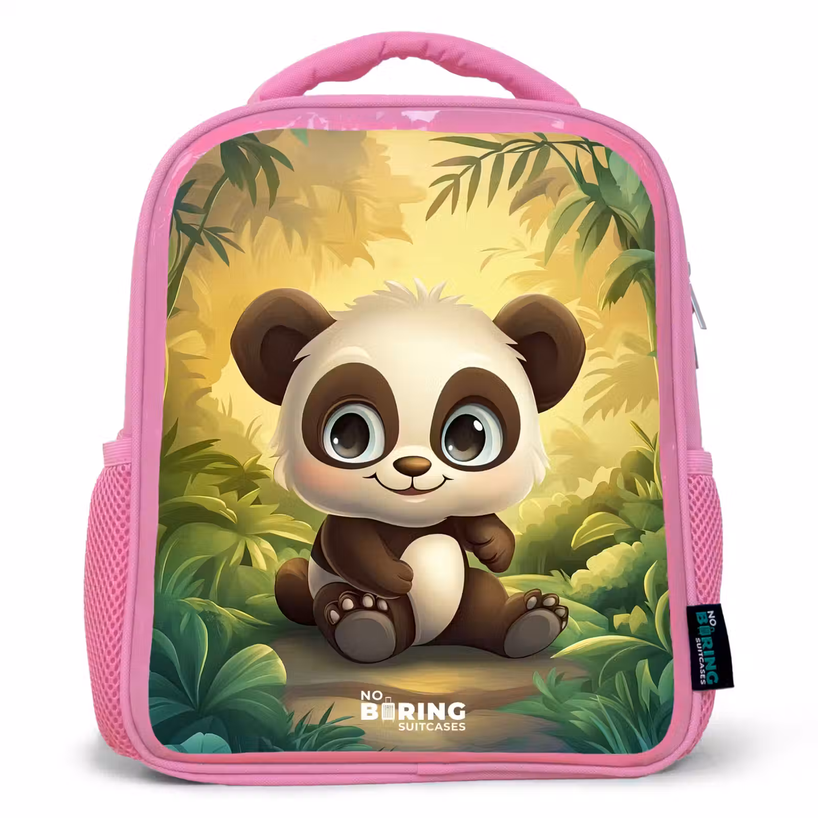 Kids backpack - Pink - Panda - Bamboo Forest - Green — 1