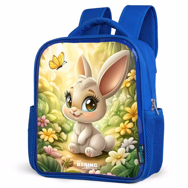 Kids backpack - Blue - Rabbit - Sunlight - Fairytale - Butterfly — 3