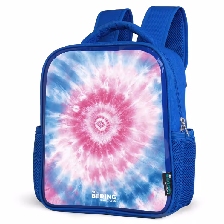 Kids backpack - Blue - Tie dye - Abstract - Blue - Pink — 3