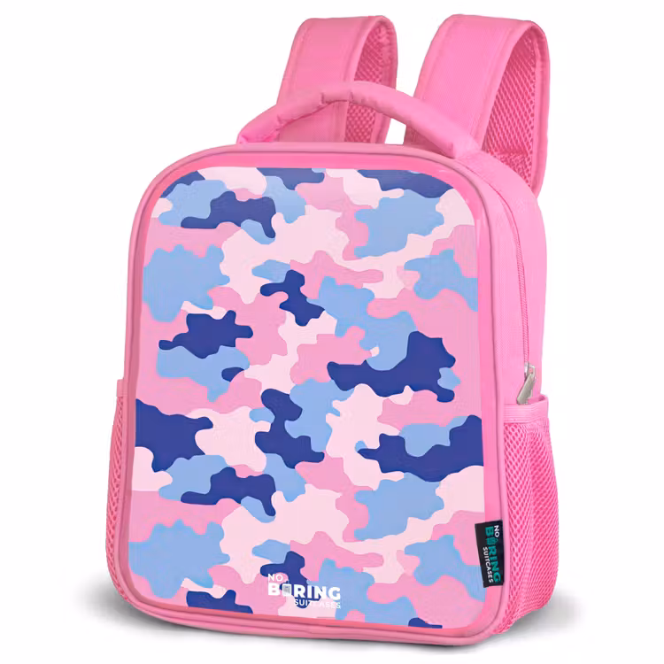Kids backpack - Pink - Camouflage - Pink - Blue — 4