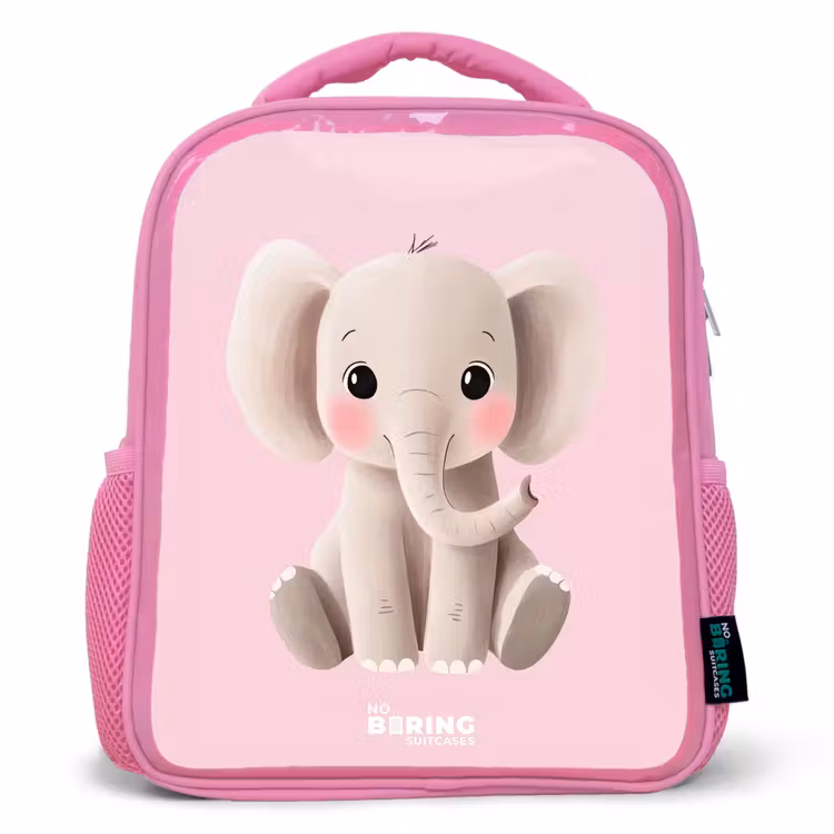 Kids backpack - Pink - Elephant - Baby - Blushes - Illustration — 1