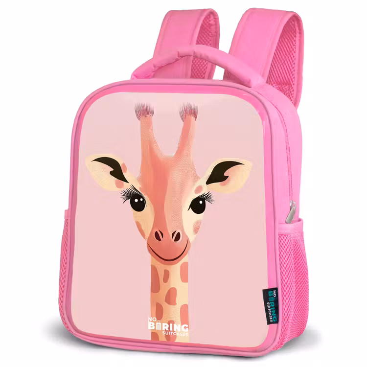 Kids backpack - Pink - Giraffe - Eyelashes - Minimalist - Pink — 4