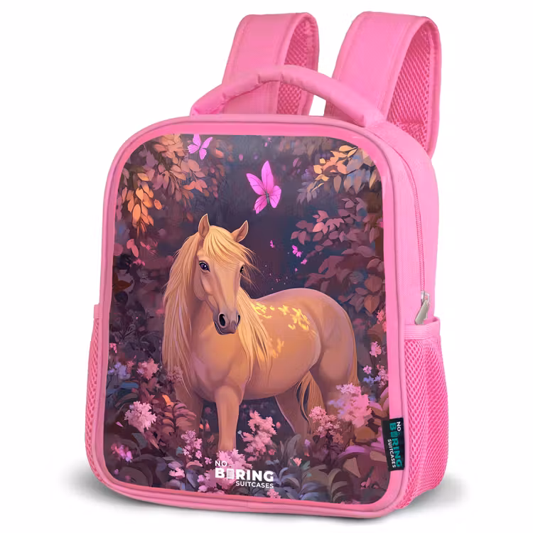 Kids backpack - Pink - Horse - Flowers - Purple - Butterfly — 4