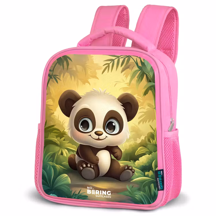 Kids backpack - Pink - Panda - Bamboo Forest - Green — 4