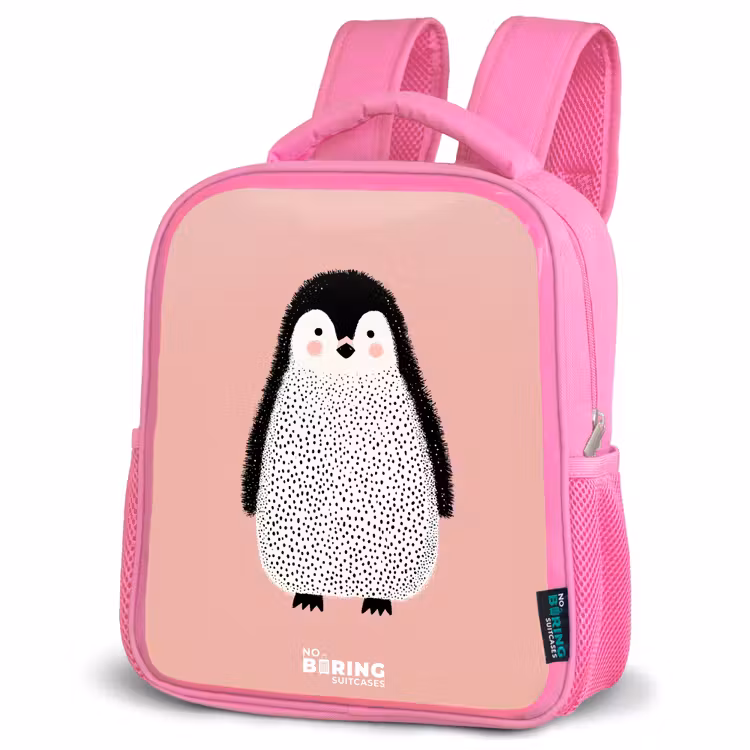 Kids backpack - Pink - Penguin - Dots - Pink - Minimalist — 4