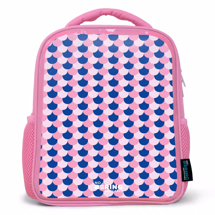 Kids backpack - Pink - Scales - Pattern - Blue - Pink — 1
