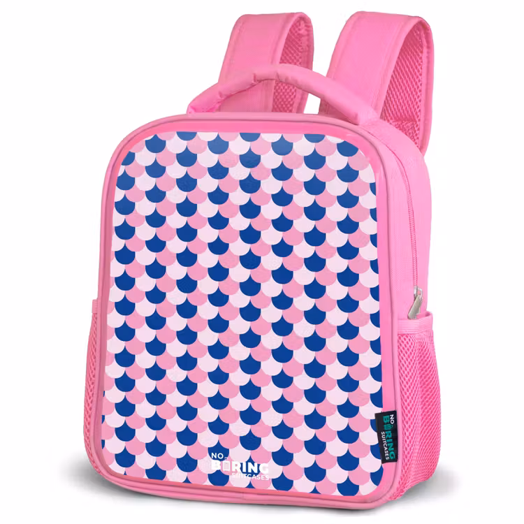 Kids backpack - Pink - Scales - Pattern - Blue - Pink — 4
