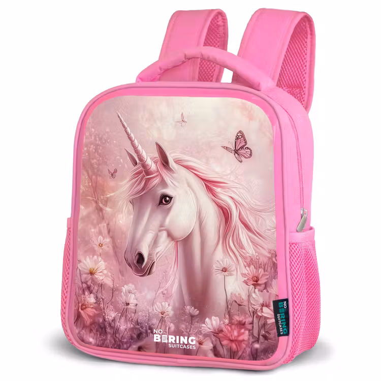 Kids backpack - Pink - Unicorn - Pink - Butterflies - Flowers — 4