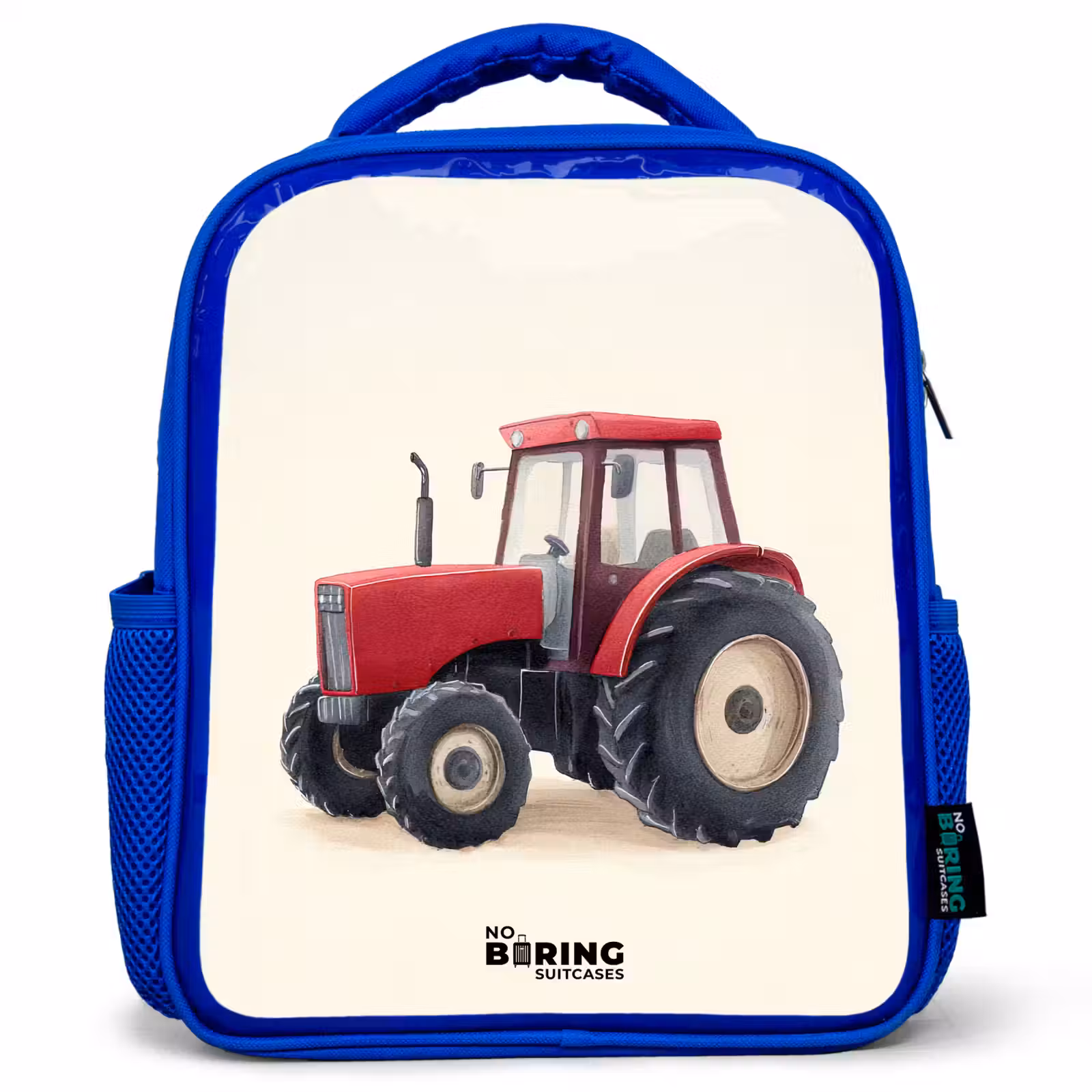 Kids backpack - Blue - Tractor - Signed - Red — 1