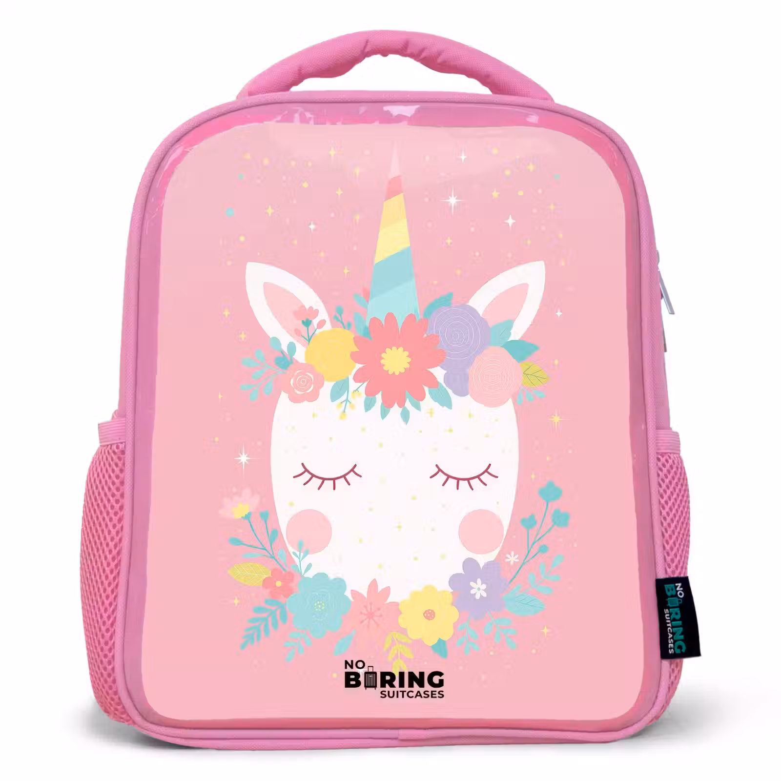 Kids backpack - Pink - Unicorn - Flowers - Pink — 1