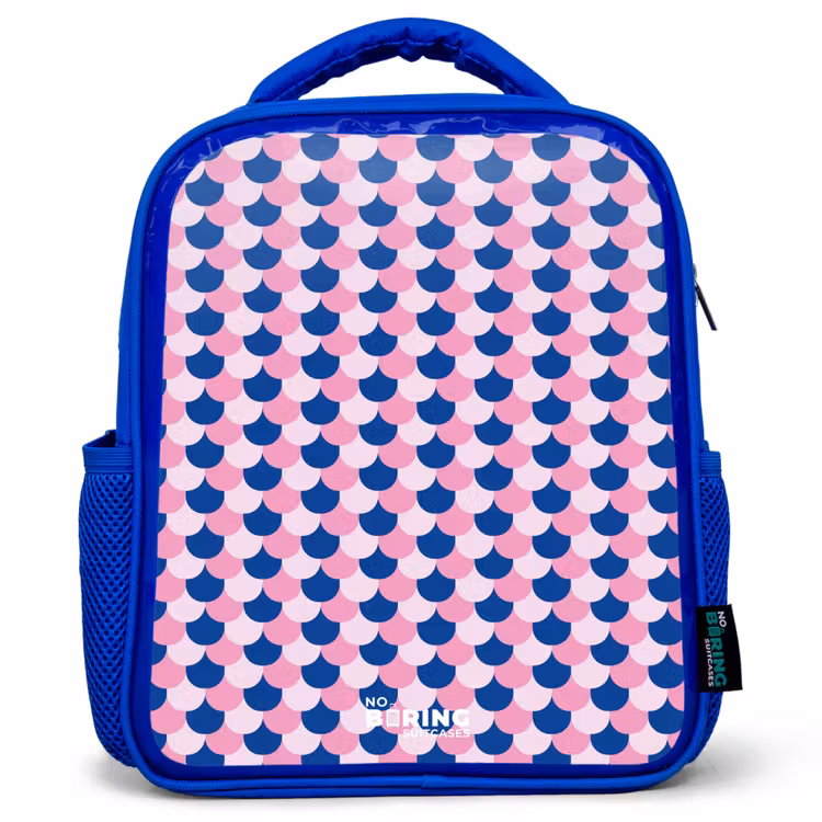 Kids backpack - Blue - Scales - Pattern - Blue - Pink — 1