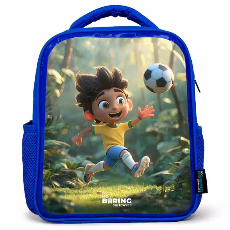 Kids backpack - Blue - Soccer - Boy - Forest — 1