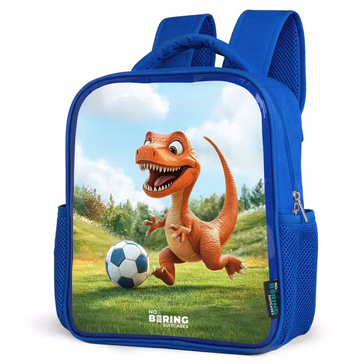 Kids backpack - Blue - Soccer - Dino - Sports — 3