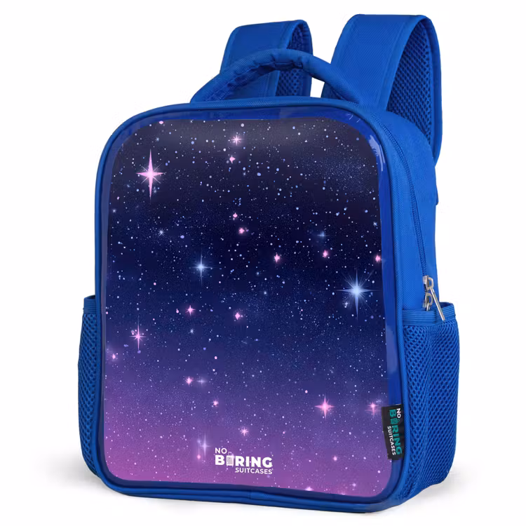 Kids backpack - Blue - Stars - Galaxy - Blue - Pink — 3
