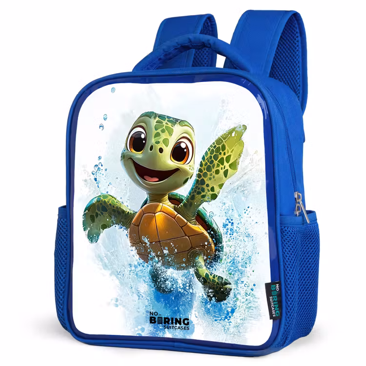 Kids backpack - Blue - Turtle - Water - Green — 3