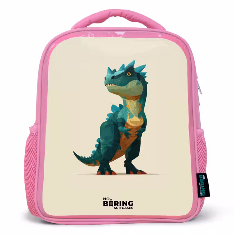 Kids backpack - Pink - Dino - Animal - Green — 1