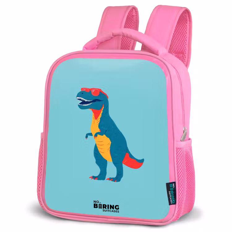 Kids backpack - Pink - Dino - Animal - Sunglasses — 4