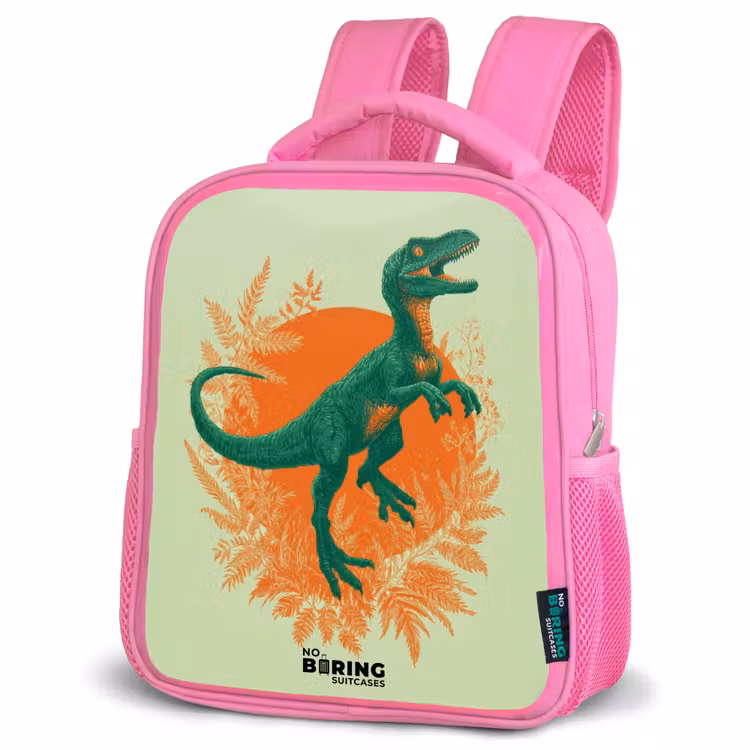 Kids backpack - Pink - Dino - Nature - Green — 4
