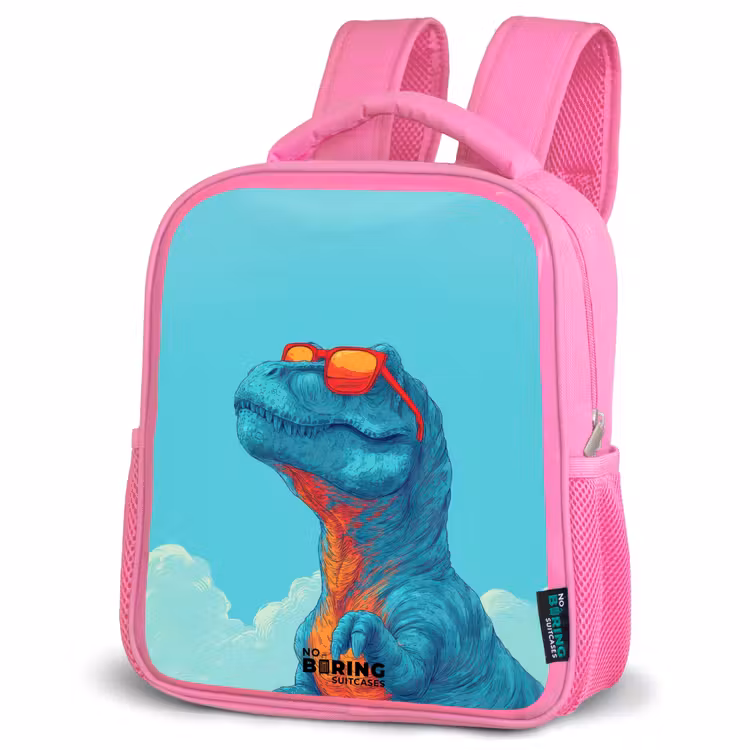 Kids backpack - Pink - Dino - Sunglasses - Blue — 4