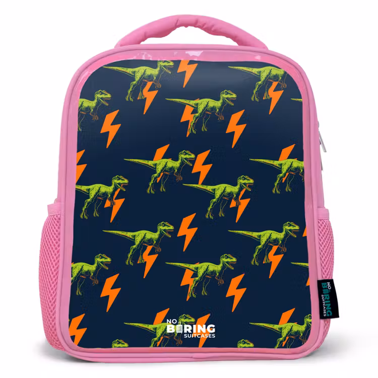Kids backpack - Pink - Dinos - Lightning - Animals - Blue — 1