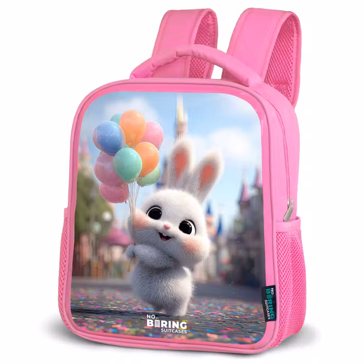 Kids backpack - Pink - Rabbit - Balloons — 4