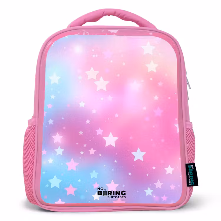 Kids backpack - Pink - Stars - Pink - Blue — 1