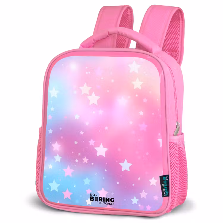 Kids backpack - Pink - Stars - Pink - Blue — 4