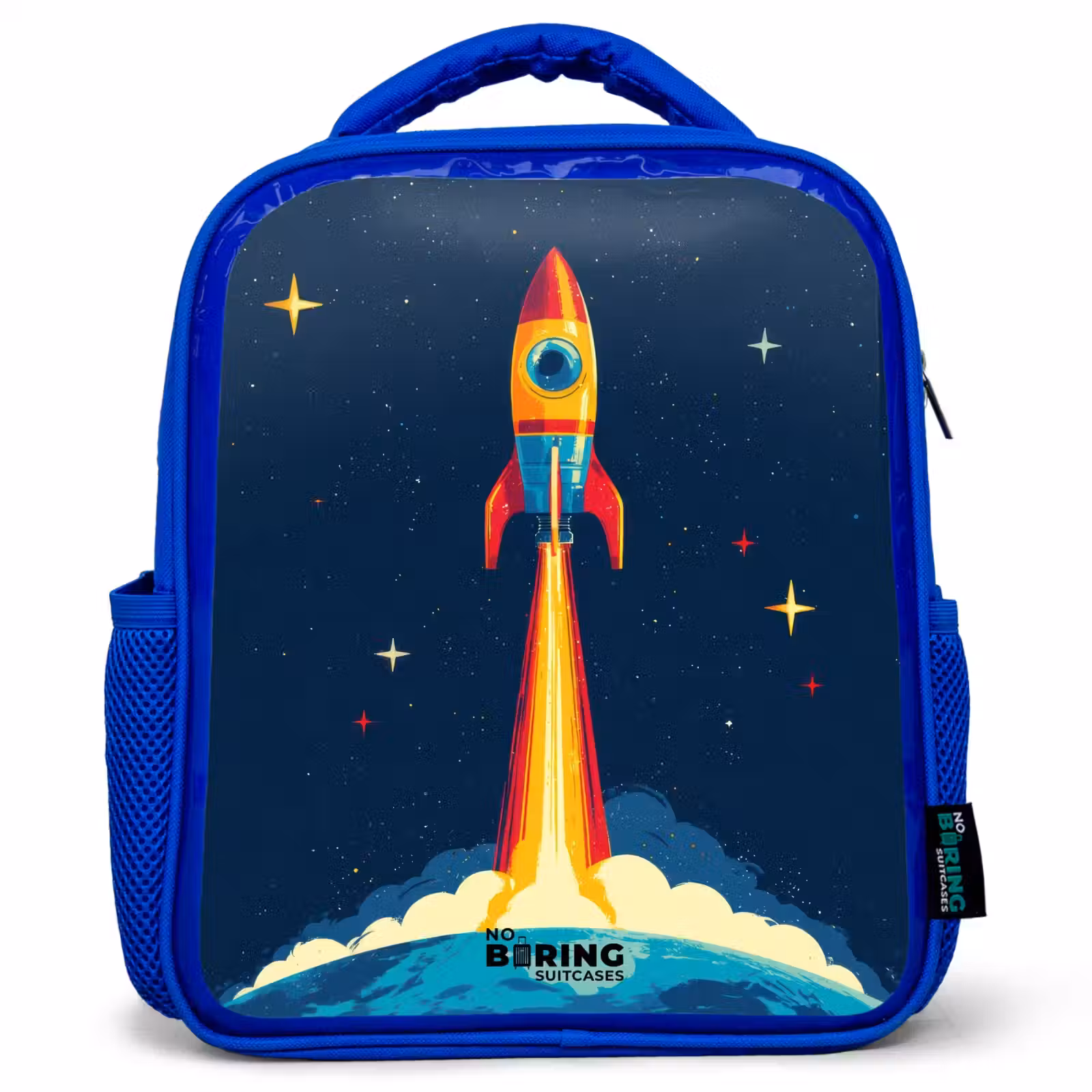 Kids backpack - Blue - Planet - Rocket - Stars - Dark blue — 1