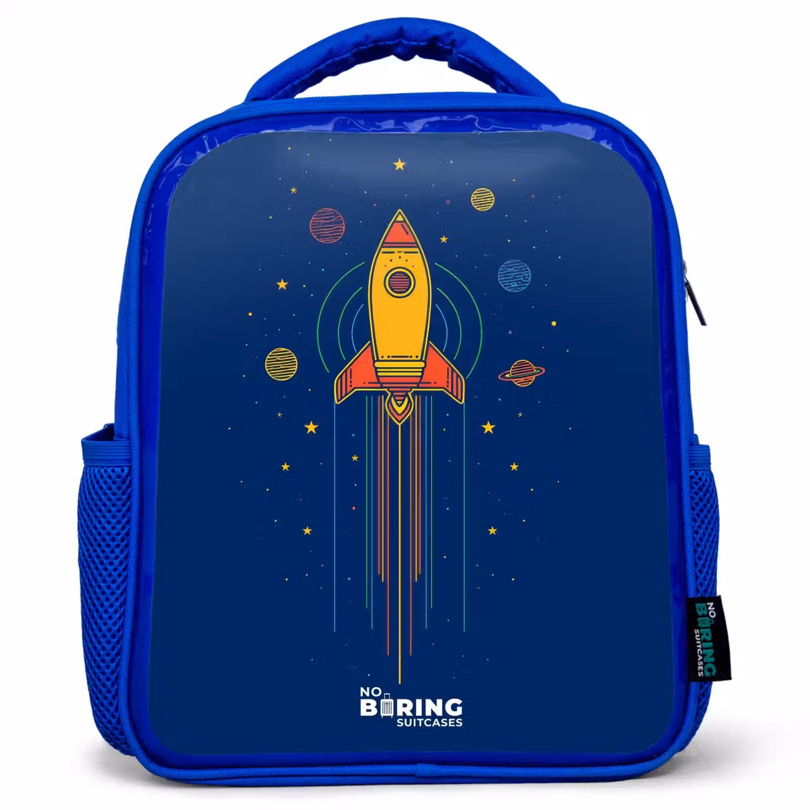 Kids backpack - Blue - Rocket - Planets - Stars — 1