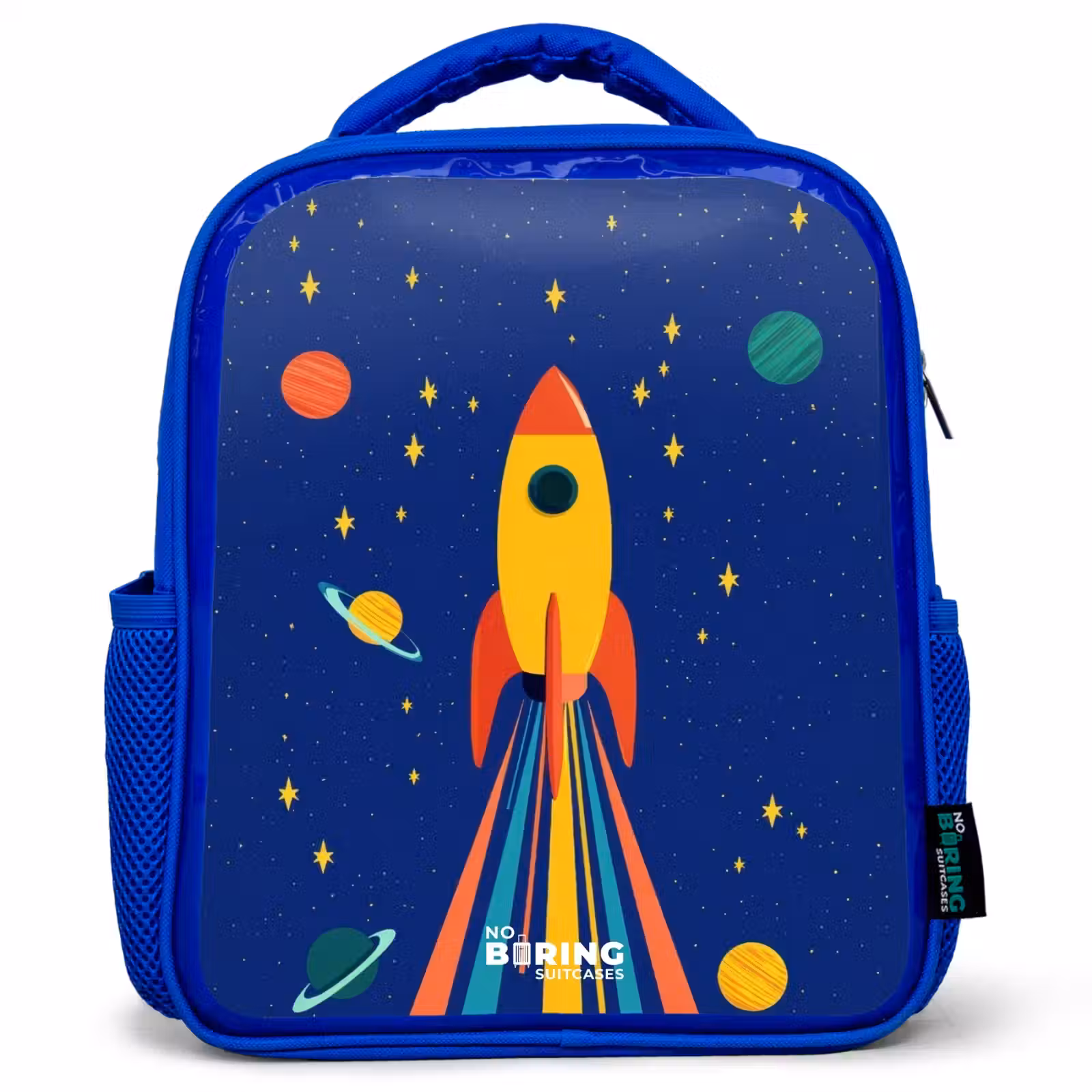 Kids backpack - Blue - Rocket - Stars - Planet - Space — 1