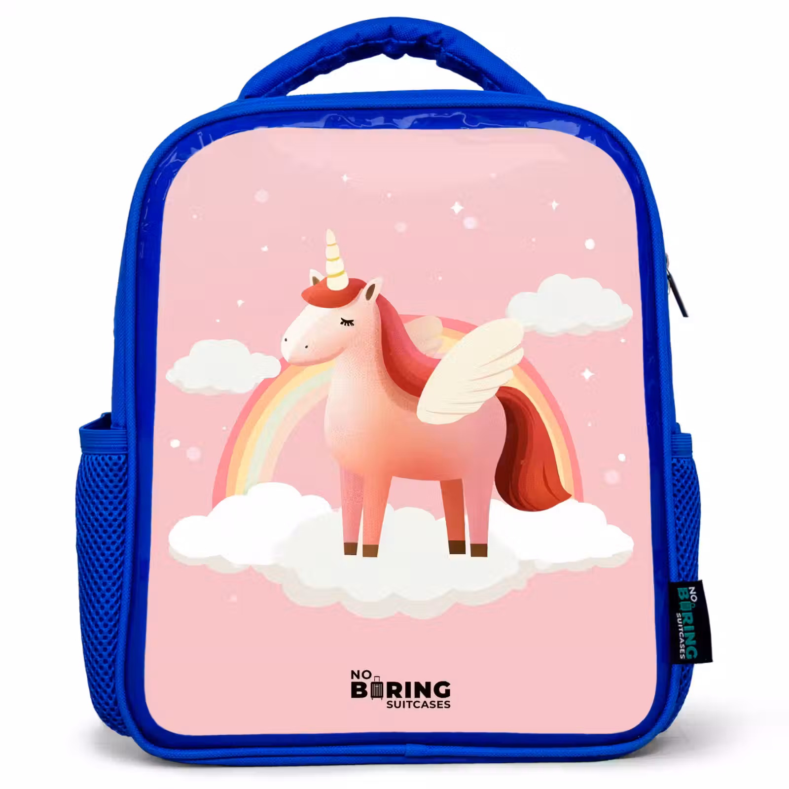 Kids backpack - Blue - Unicorn - Wings - Pink - Rainbow — 1